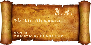 Mátis Alexandra névjegykártya